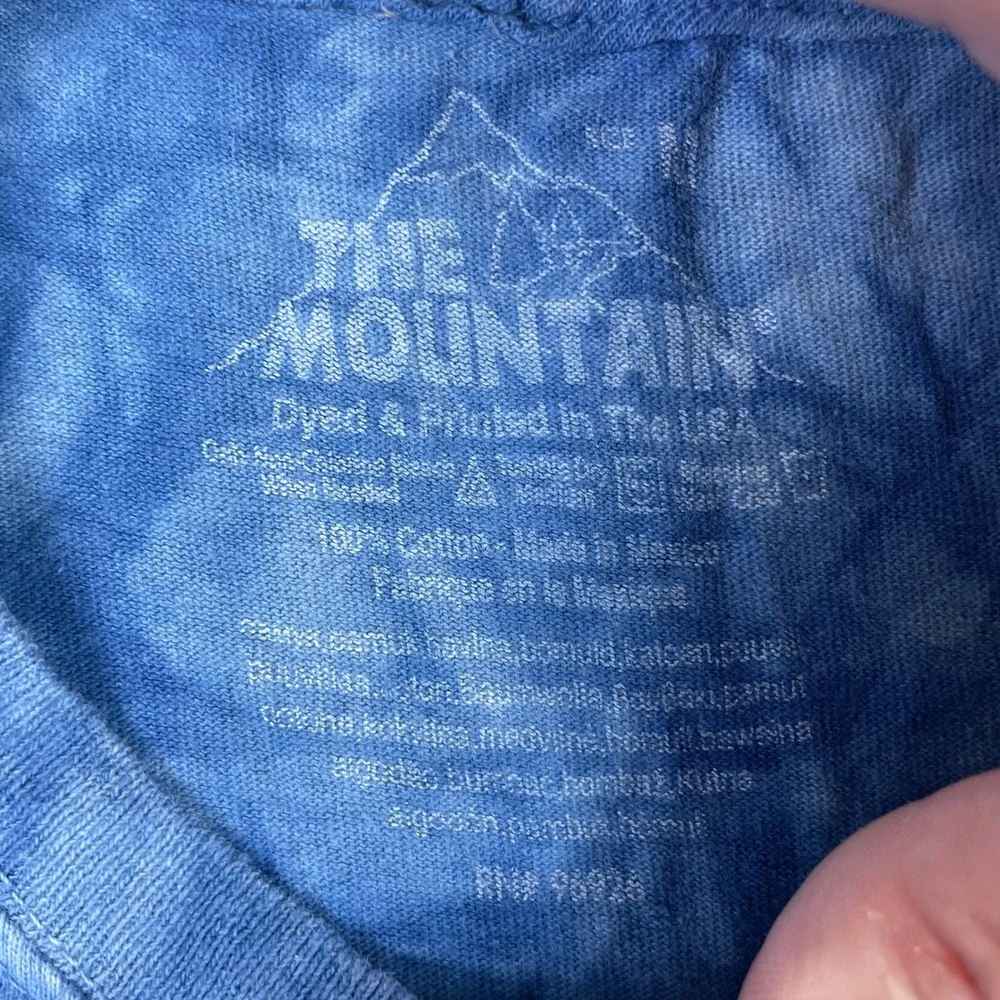 Kansas Jayhawks T-Shirt Mens M Blue The Mountain Tie Dye NCAA Football Helmet